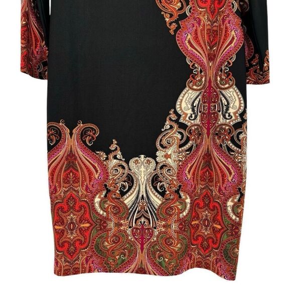 Joseph Ribkoff Scarf Print Paisley Baroque Dress Size 12 - Picture 4 of 8